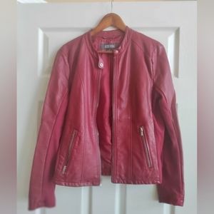 Kenneth Cole reaction vegan leather Moto jacket zip closure, Size L
